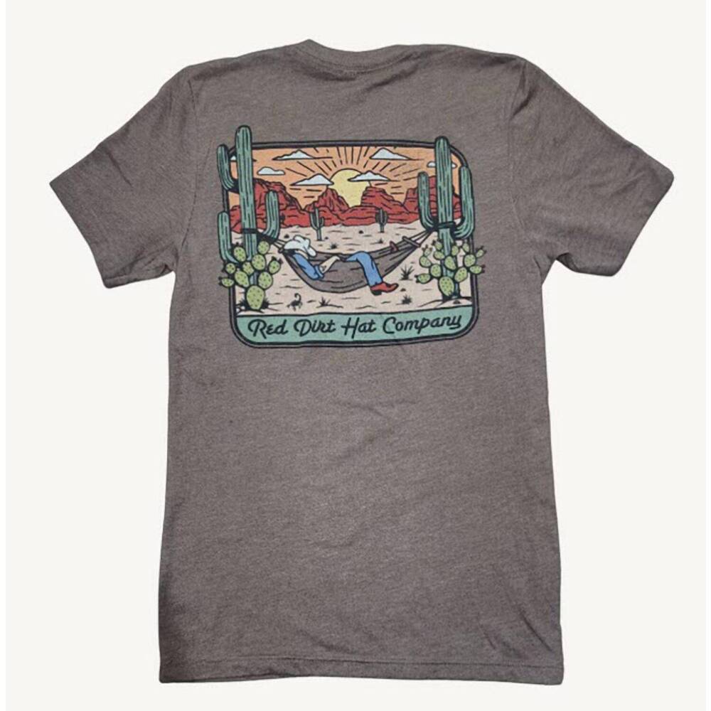 NEW RED DIRT HAT COMPANY unisex home on the range logo fit t-shirt in heather br